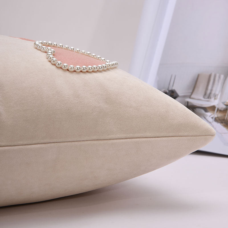 18x18in Embroidery Hearts Pillow