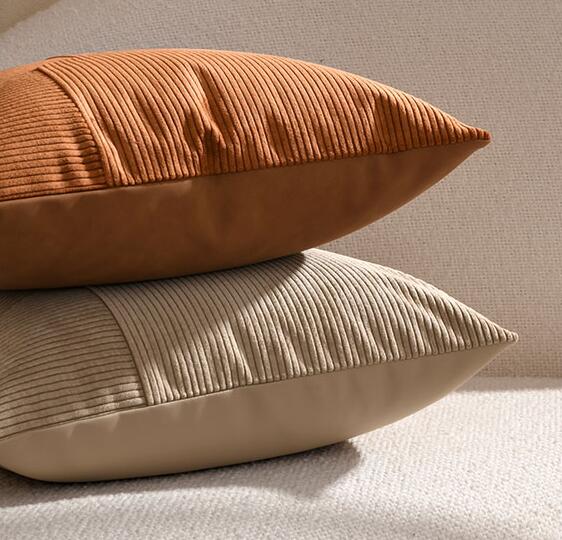 A light brown decorative pillow