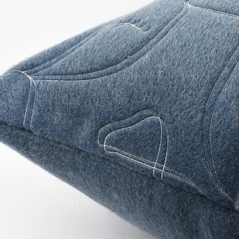 18x18in Blue Embroidery Abstract Design Pillow