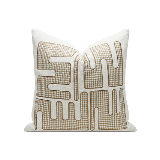 18x18in Beige Embroidery Pillow