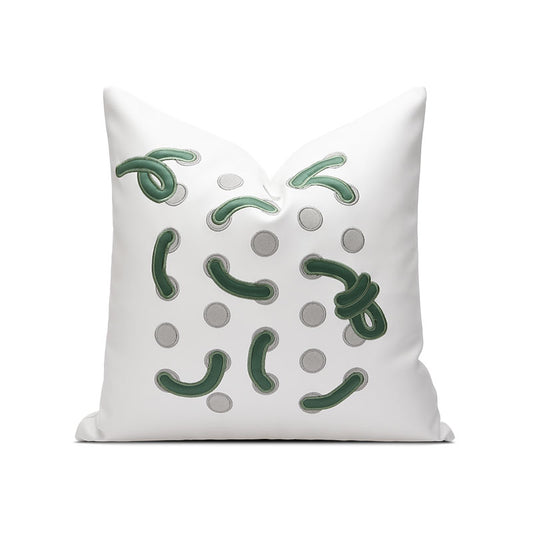 18x18in White and Green Pillow