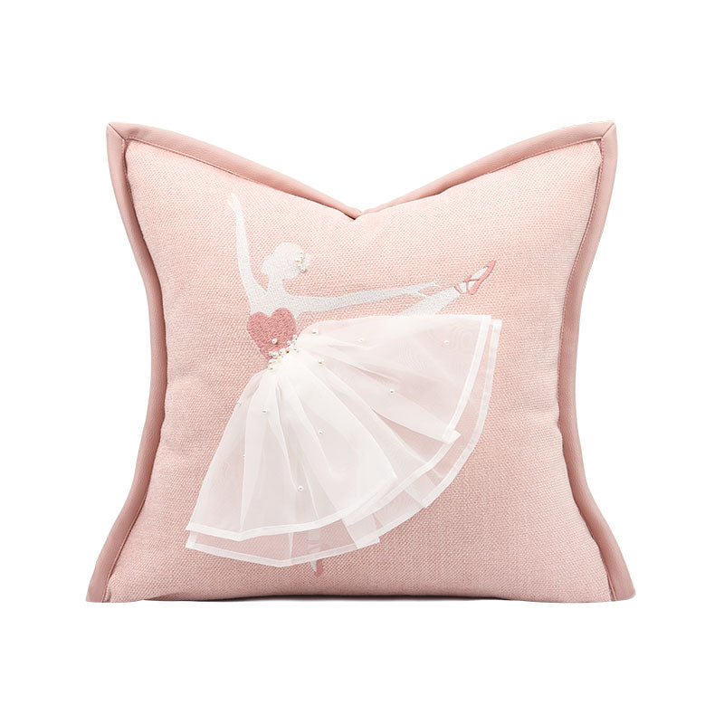 18x18in Embroidery Ballerina Pillow