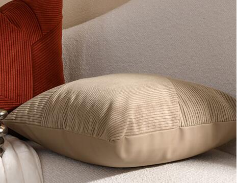 A light brown decorative pillow 