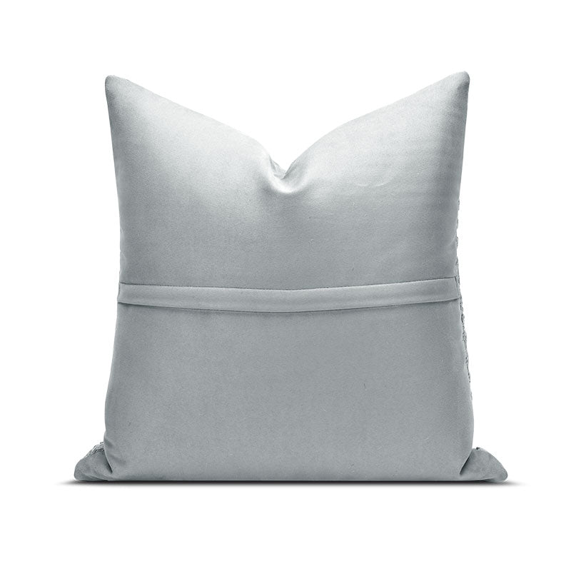 18x18in Gray and Beige Decorative Pillow