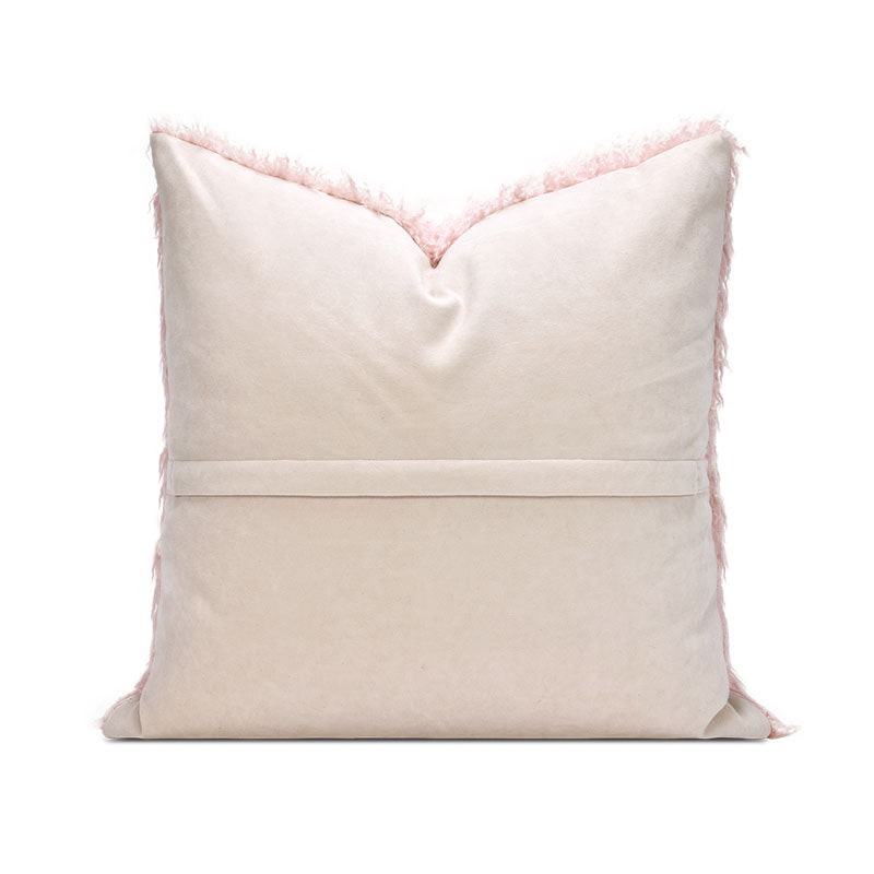 18x18in Pink Faux Fur Pillow