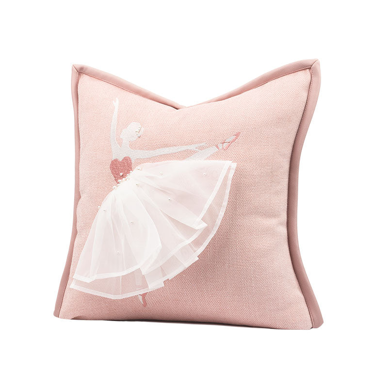 18x18in Embroidery Ballerina Pillow