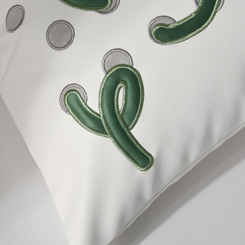 18x18in White and Green Pillow