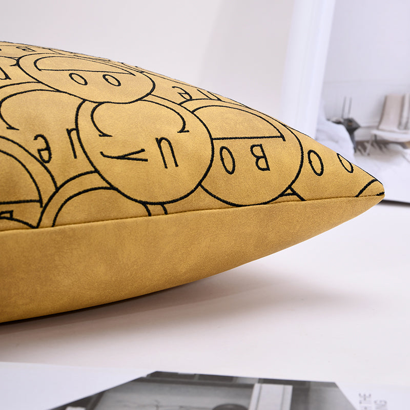 18x18in Smiley Face Decorative Pillow